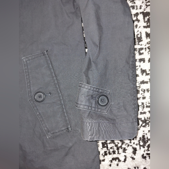 Gap Vintage 2003 Black Cotton Mac Trench Coat - Mod Floral Lining - Size M - Picture 7 of 16